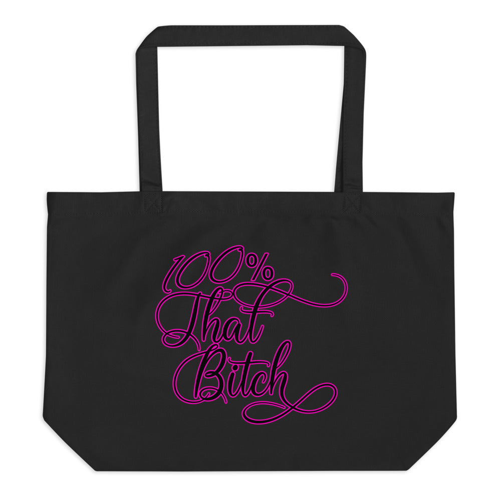 TRAP QUEEN ESSENTIALS LARGE ORGANIC TOTE BAG _ 100% That Bitch_AFFIRMATION Collection